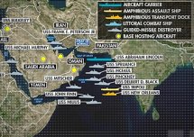 Mapa blokady Cieśniny Hormuz: co najmniej 15 okrętów US Navy jest już na miejscu.