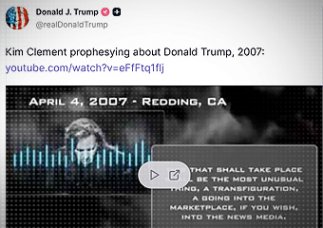 Trump dzieli się zielonoświątkową przepowiednią sprzed 20 lat.